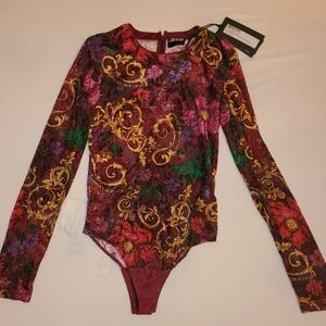 VERSACE COUTURE BODYSUIT - Velvet Flora Baroque - Size 42